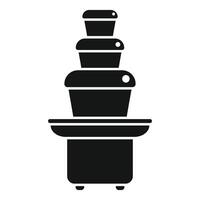 Chocolate fountain cascading down tiers creating delicious dessert vector