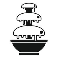 Chocolate fountain dripping over three tiers into bowl vector