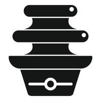 Chocolate fountain machine making dessert vector