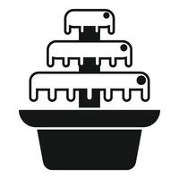 Water feature cascading down levels into basin icon vector