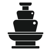Chocolate fountain cascading down layers creating delicious treat vector