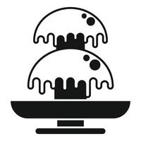 Water fountain cascading into basin icon vector