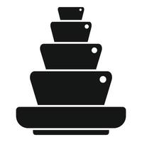 Stone fountain water feature cascading water icon vector