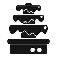 Chocolate fountain dripping with melted chocolate on each level vector