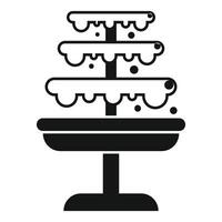 Chocolate fountain fondue standing on table for party vector
