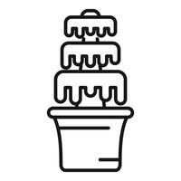 Water fountain cascading water into a pot icon vector