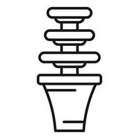 Chocolate fountain flowing on a stand icon vector