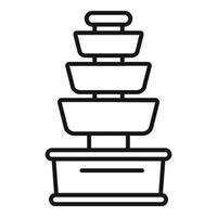 Minimalist line art icon of a cascading water fountain for garden and landscape design vector