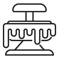 Chocolate fountain machine warming up melting chocolate vector