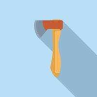 Sharp axe with wooden handle for cutting wood vector
