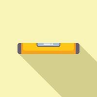 Yellow building level tool for determining horizontality and verticality vector