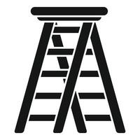 Step ladder standing with platform for working at height vector