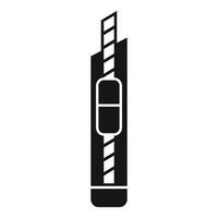 Utility knife with retractable blade icon, simple style vector
