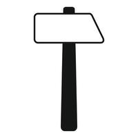 Hammer with wooden handle standing upright on white background vector