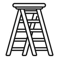 Folding step ladder standing for housework vector