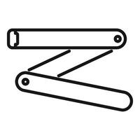 Folding meter stick measuring length icon vector