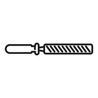Line icon of a rasp file with a handle being held by a construction worker vector