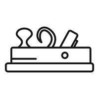 Carpenter tool jack plane is making smooth wood surface vector