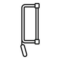 Hacksaw with wooden handle for cutting metal bars vector