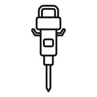 Pneumatic drill with chisel tip breaking concrete for construction vector