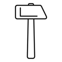 Hammer icon representing building and construction industry vector