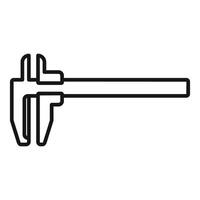Caliper measuring tool icon showing length and width vector