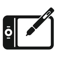 Digital drawing tablet with pen for graphic designer vector