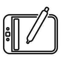 Digital graphic tablet with pen for illustrators and designers drawing on display vector