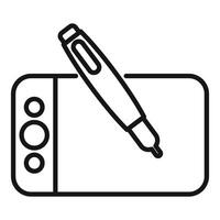 Digital drawing tablet with pen for graphic designers and artists vector