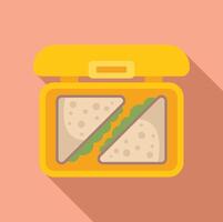 Lunchbox containing two appetizing sandwiches, ideal for a tasty break vector