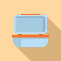 Empty lunch box open lid plastic container vector