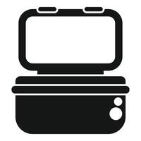 Open lunchbox with double decker storage container vector