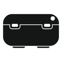 Black lunchbox icon, simple style vector