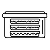 Box of cookies with cream filling keeping biscuits fresh vector