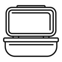 Empty lunch box open lid line icon illustration vector