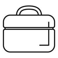 Lunchbox container outline food storage icon for web design vector
