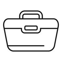 Black outline icon of a toolbox holding tools for construction or diy projects vector