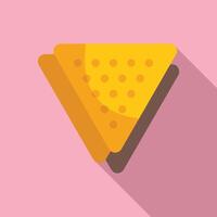 Two delicious triangular tortilla chips overlapping on a pink background vector