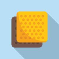 Two square cookies with jam filling layered on top of each other vector