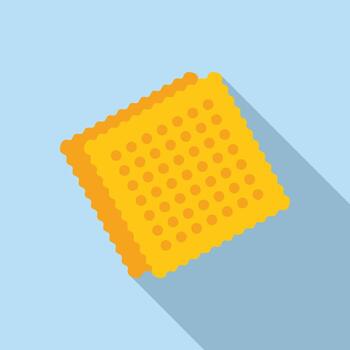 Square cracker with dots is lying on the table vector