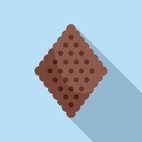 Square chocolate cracker with holes lying on blue background vector