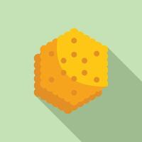 Square cracker icon, flat style, long shadow vector