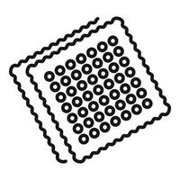 Square cracker with holes lying on top of another one line icon vector