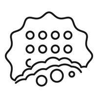 Spacecraft flying through asteroid field line icon vector