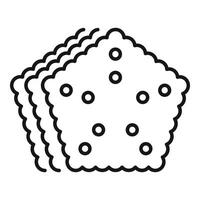 Square cracker icon depicting stacked cookies for snack vector