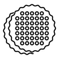 Round waffle with holes pattern icon outline style vector