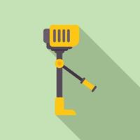 Yellow boat engine standing upright on a long shadow background vector