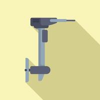 Boat motor hanging on yellow background with shadow vector