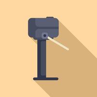 Parking machine accepting payment with long shadow vector