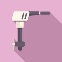 Boat motor using propeller for propulsion on pink background vector